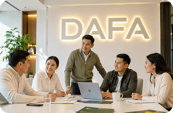 Команда DAFA обсуждает рабочий проект